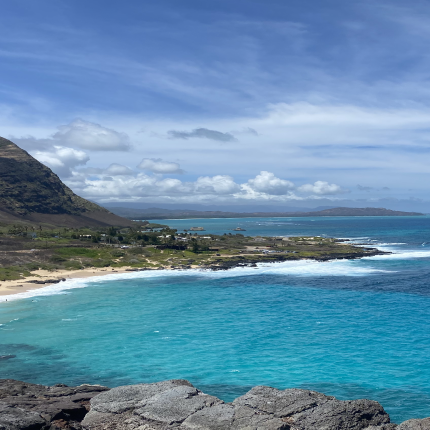 View point on the island of Oahu, Hawaii